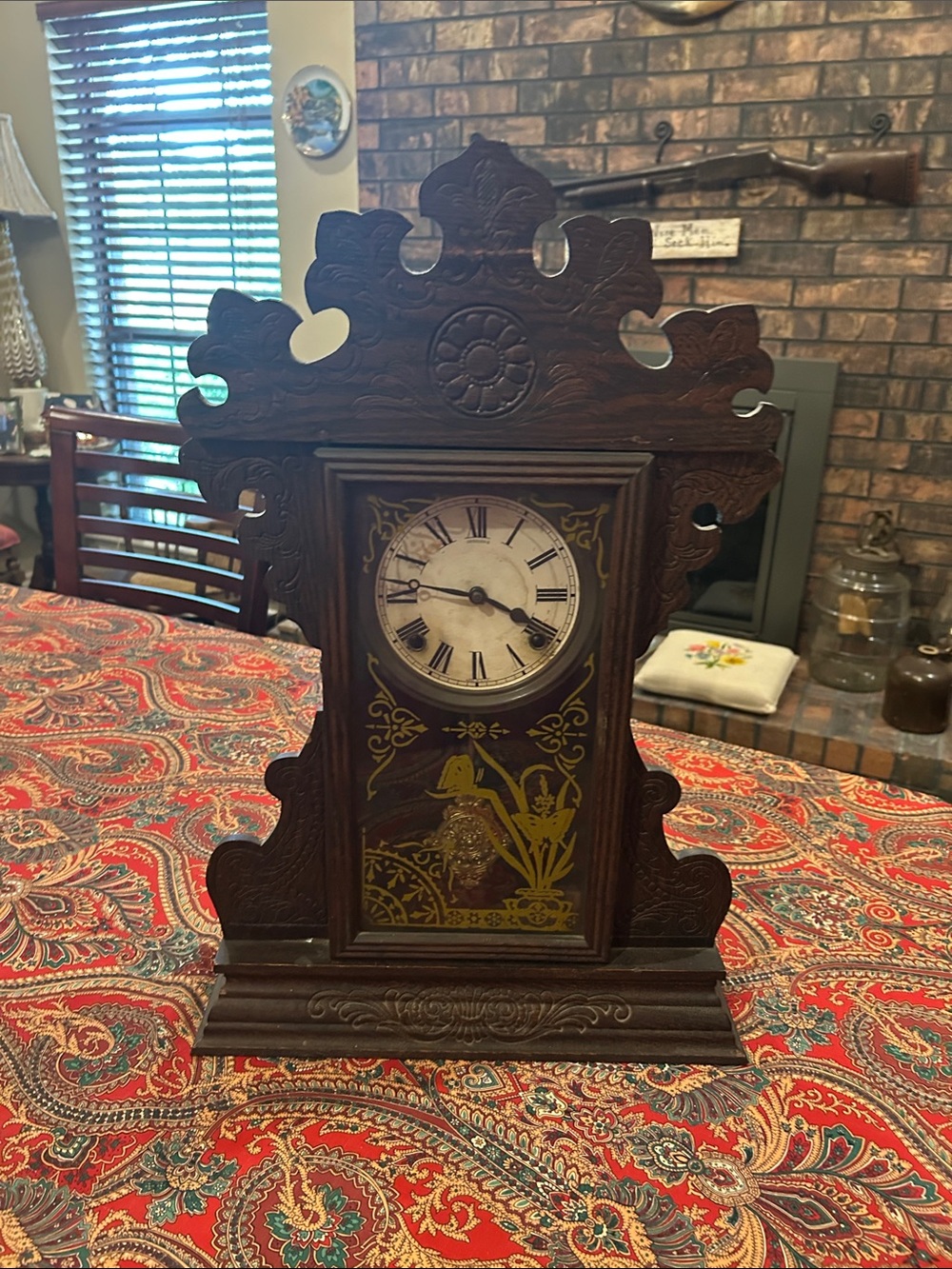 Antique 19th Century Gingerbread Mantel Clock-William L. Gilbert Clock Company